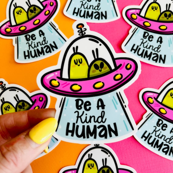Alien Abduction Sticker | Motivation Sticker | Paranormal Alien | Cute UFO | Cute Alien vinyl sticker | Original Art By - Lydia Jean Art