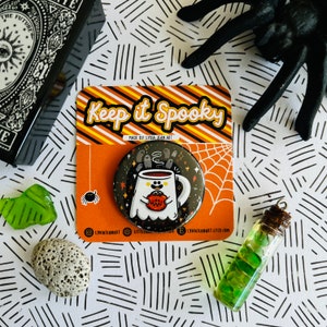 Halloween Coffee Mug | Halloween Magnet | Halloween Button | Halloween Gift | Cute Halloween Coffee Mug | Original Art by Lydia Jean Art