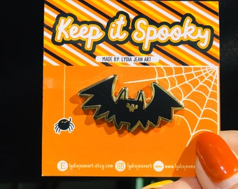 Bat Pin - Enamel Bat Pin - Halloween Pin - Enamel Bat - Spooky Enamel Pin - Enamel Pin