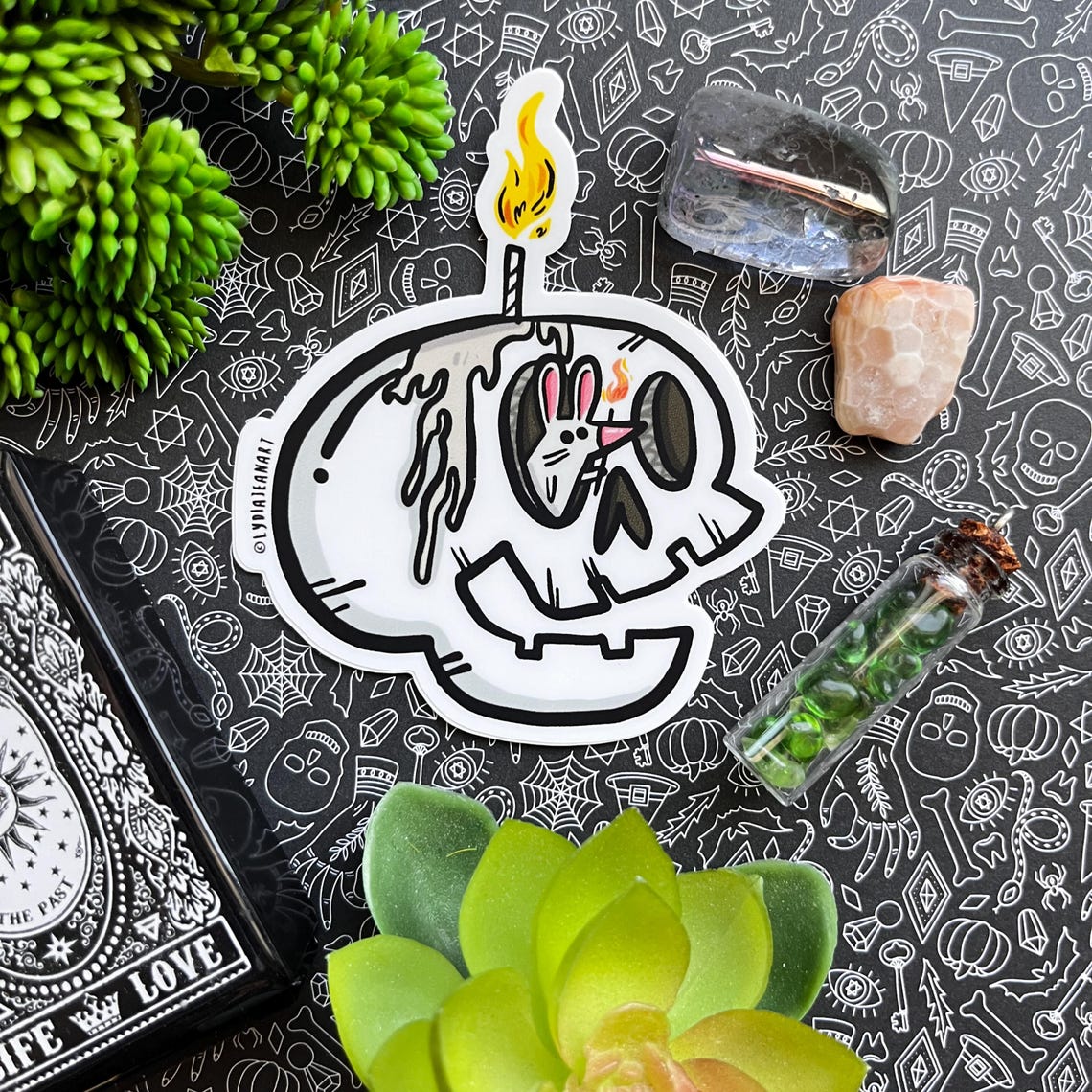 Skeleton Shells Sticker Skull Friends Vinyl Sticker | Skeleton Sticker | Halloween Sticker ...