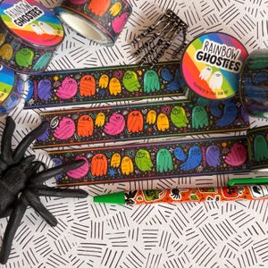 Washi-tejp med regnbågsspöken: Halloween-washi-tejp - Originalkonst av Lydia Jean Art