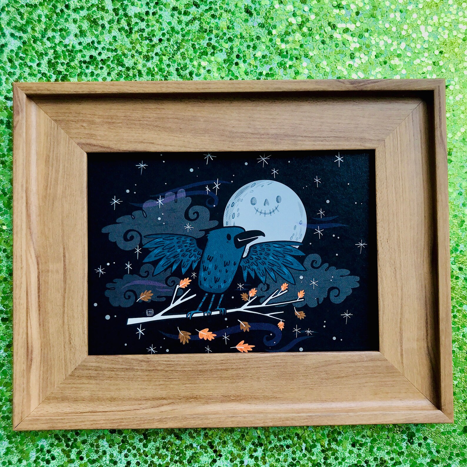 Crow Yokai Art Print for Halloween Lovers Halloween Art | Etsy