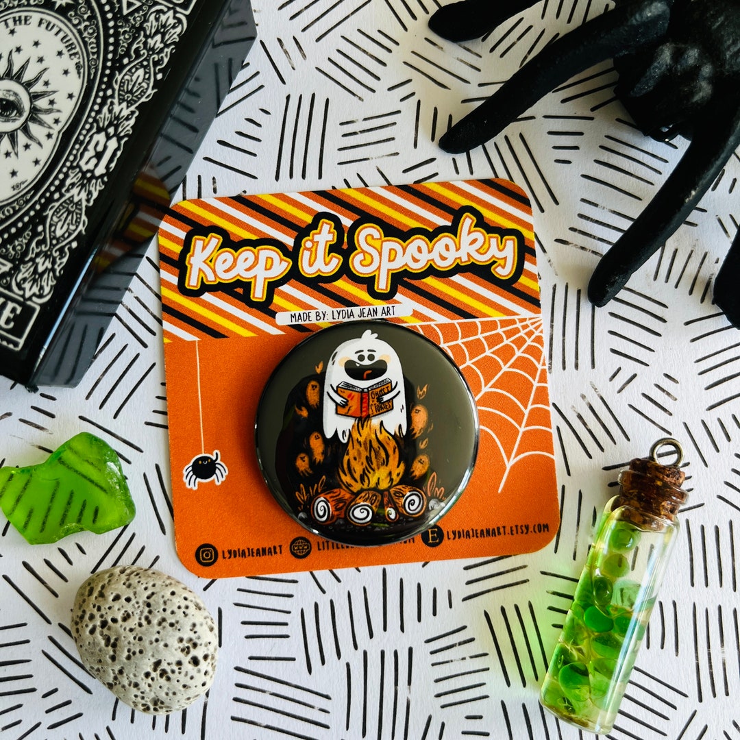 Ghost Stories Button Badge or Magnet | Halloween Button | Halloween Pin ...