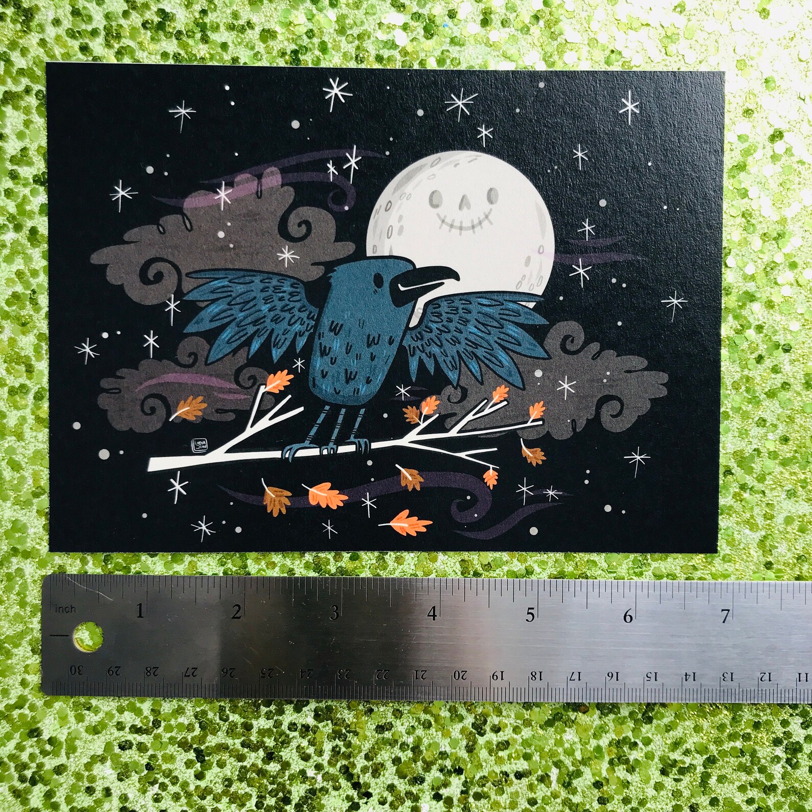 Crow Yokai Art Print for Halloween Lovers Halloween Art | Etsy