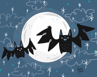 Cute Bat Illustration for Halloween Lovers | Halloween Art | Halloween Illustration