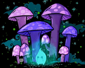 Will O The Wisps Art Print | Spooky Halloween Illustration