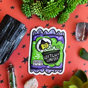 Witchn&#39; Waffer vinyl sticker | Witch Vinyl Sticker | Halloween Sticker