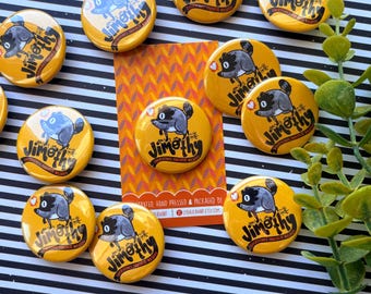 Jimothy-buttonbadge of -magneet - Origineel kunstwerk van Lydia Jean Art