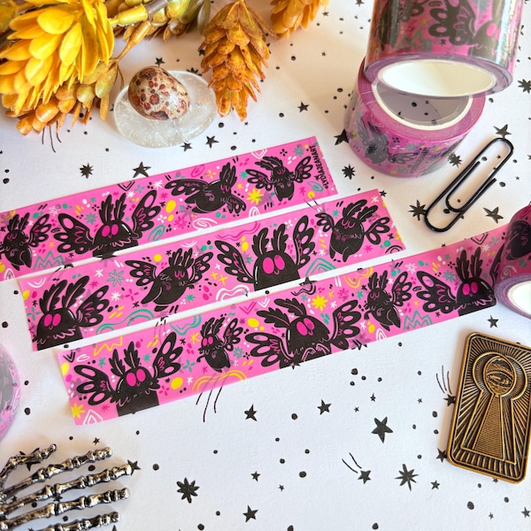 Mothman Washi Tape: Cryptid Journal Craft Tape - Original Art By Lydia Jean Art