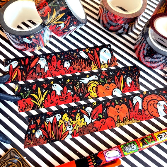 Ghost Washi Tape: Haunted Forest Halloween Washi tape for letters, Crafting Tape for journaling - Original Art By Lydia Jean Art