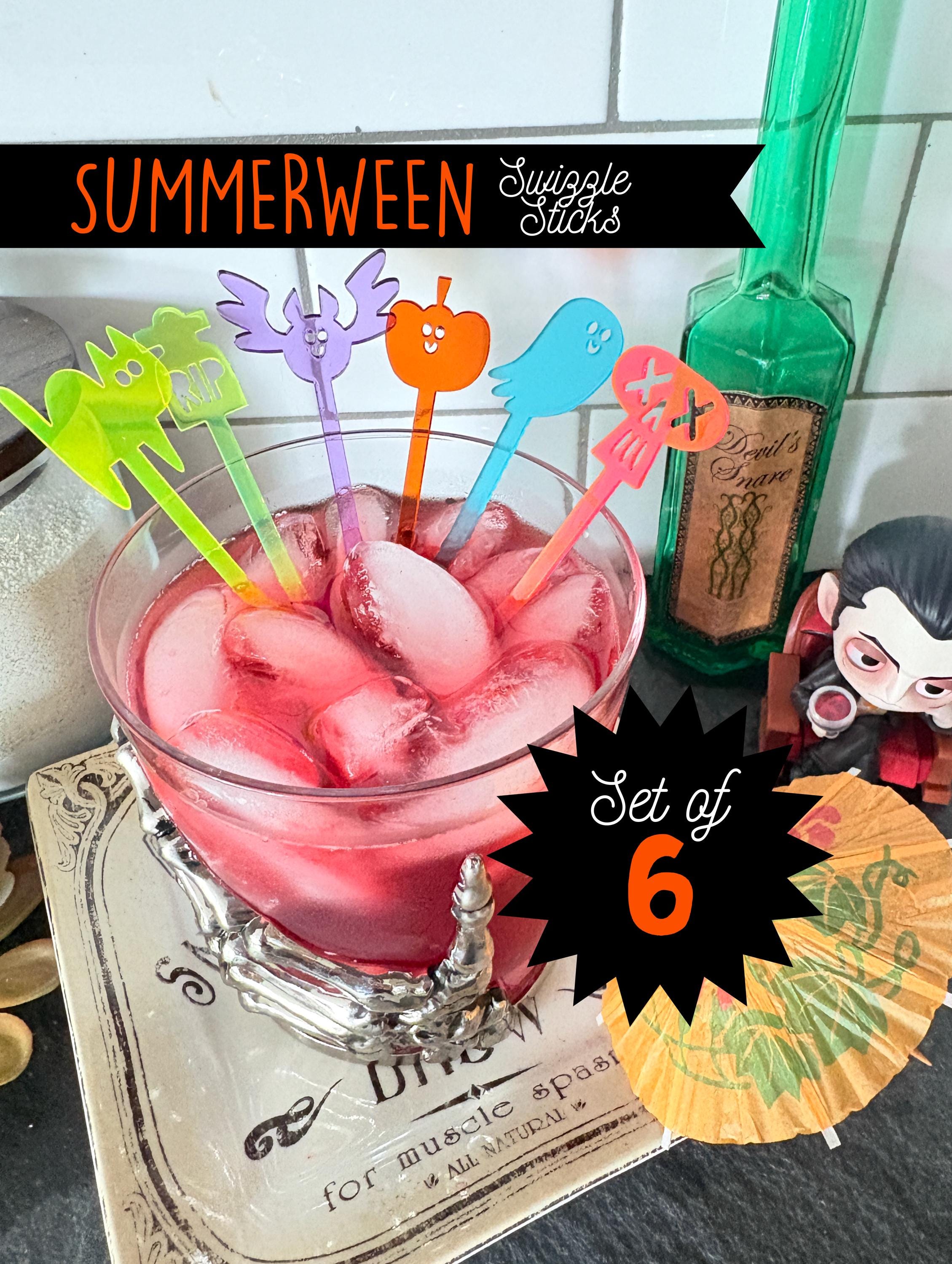 Summerween Swizzle Sticks | Tiki Drink Stirrers | Cocktail Stir
