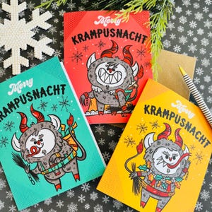 Krampus Christmas Card for the Holidays | Krampusnacht Card | Creepmas Card | Folded Christmas Card | Merry Krampus Card | Spooky Christmas