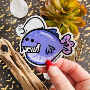 Angler Fish Sticker | Vinyl Sticker | Halloween Sticker | Halloween Art | Gift for Halloween Lover | Everyday is Halloween | Fish Sticker