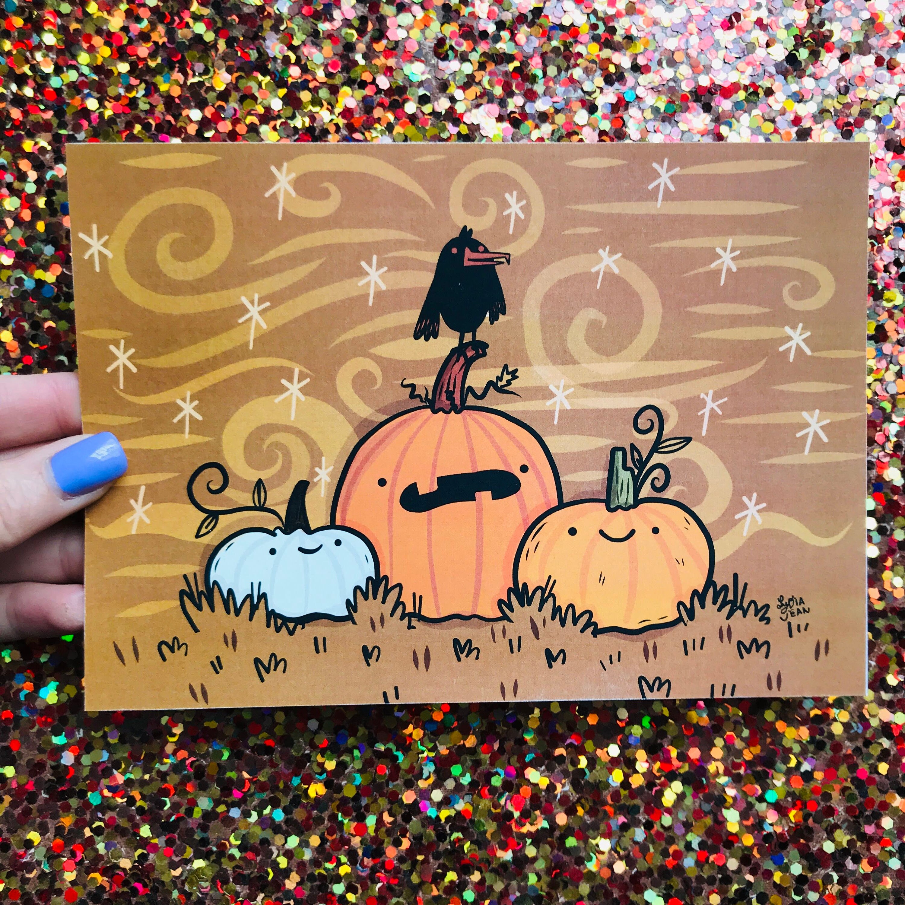 Spooky Cute Pumpkin Patch Art Print | Halloween Wall Decor - Etsy