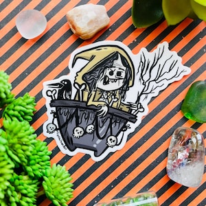 Baba Yaga vinyl sticker | Baba Yaga Sticker | Witch Sticker Decal | witch Art | Spooky Sticker