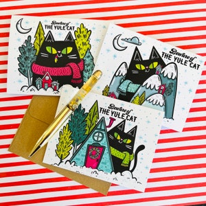 Yule Cat Biglietto di Natale per le feste / Biglietto di Natale / Biglietto di auguri
