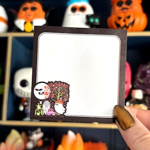 Cute Halloween Sticky Notes - Halloween Memo Pad - Office Stationery - Sticky Book Page Marker - Original Art by Lydia Jean Art