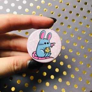 Rat pin or magnet |   Rat Magnet | Rat Art | Year of the Rat | Mouse Button | Mouse Magnet | Original Art by Lydia Jean Art