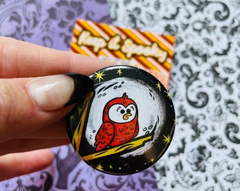 Little Owl Pin or Magnet for Halloween Lovers | Halloween Button | Halloween Magnet | Button Pack