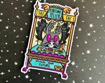 Mothman Fortune Teller | Unique Mothman waterproof vinyl decal | Kawaii Cryptid