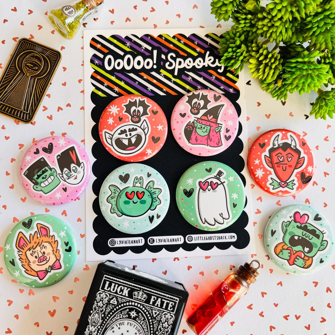 Valloween Magnet or Pin Set | Halloween Pin | Cute Horror | Valloween ...