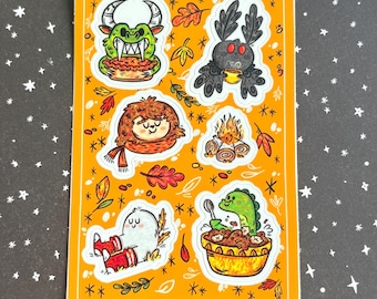 Fall Crytpid Vinyl Sticker Sheet - Mothman, Bigfoot, Hodag decals