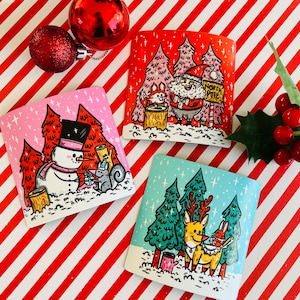 Holiday Friends Festive Fridge Magnet Set