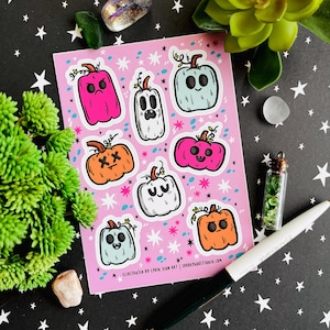 Folha de adesivos de abóbora para planejadores ou cartas de envio