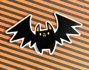 Cute Black Bat Vinyl Sticker - Goth Vinyl Decal - Original Art by Lydia Jean