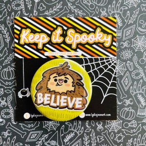 Bigfoot Button or Magnet | cryptid pin | Bigfoot Pins | Sasquatch Magnet | Sasquatch pin | Original Art by Lydia Jean Art