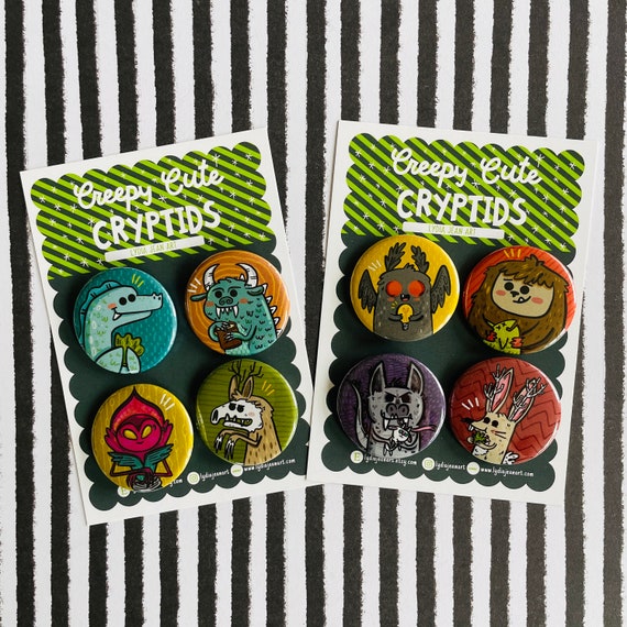 Cryptid or Pin Set Cryptid Art Cryptid Pin Etsy