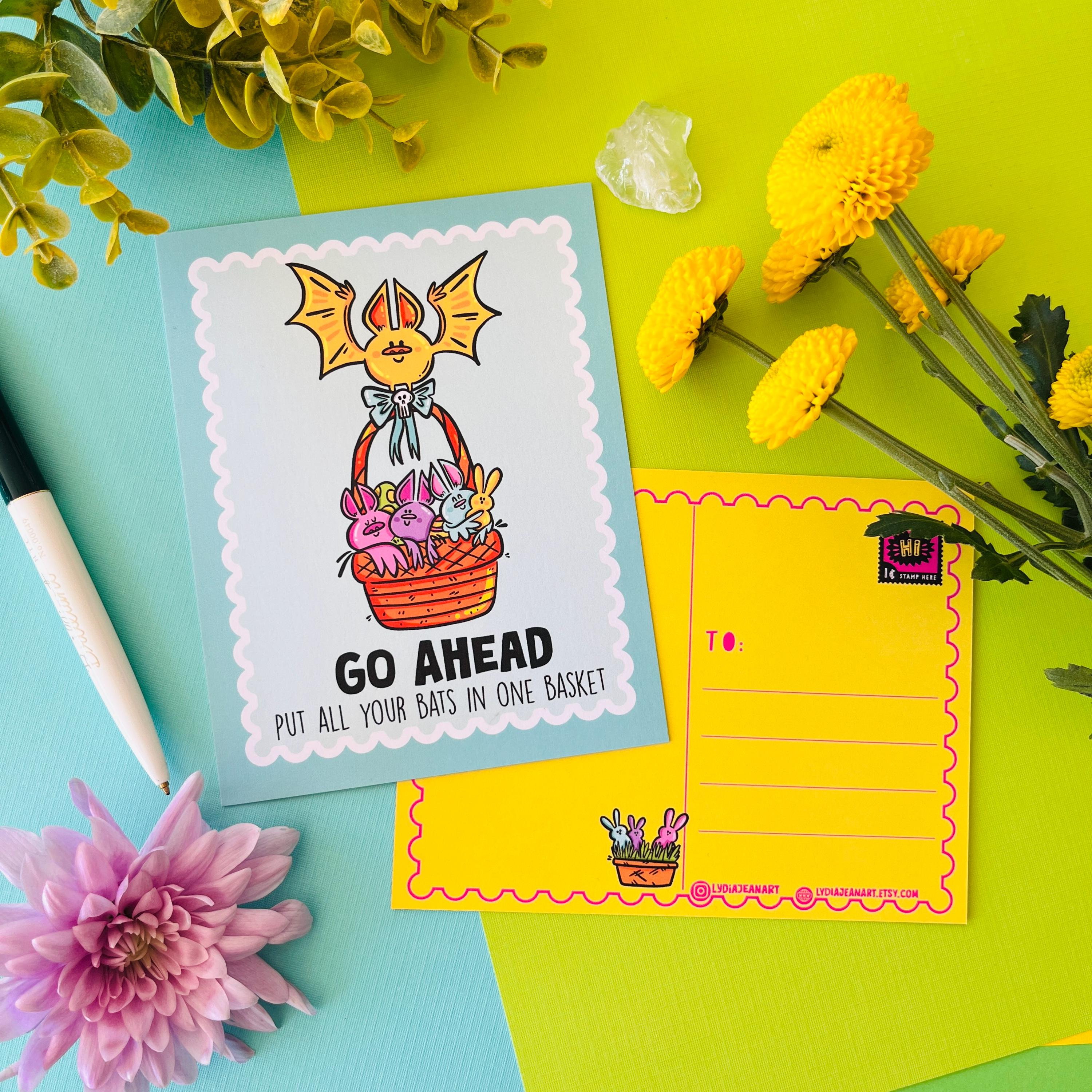 Springoween Postcard Set | Cute Easter Halloween Stationery - Etsy