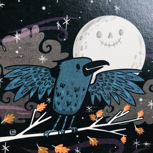 Crow Yokai Art Print for Halloween Lovers | Halloween Art | Halloween ...