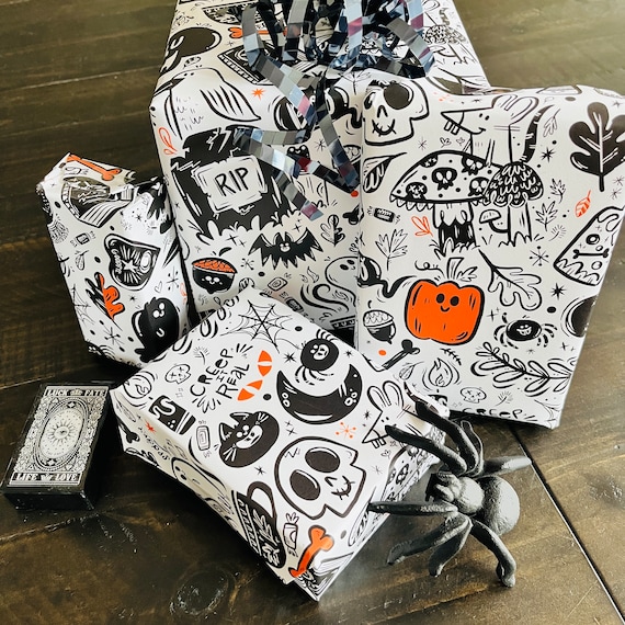 Stay Spooky Wrapping Paper Sheets - Each Sheet 20”x29” - wrap gift present sheet