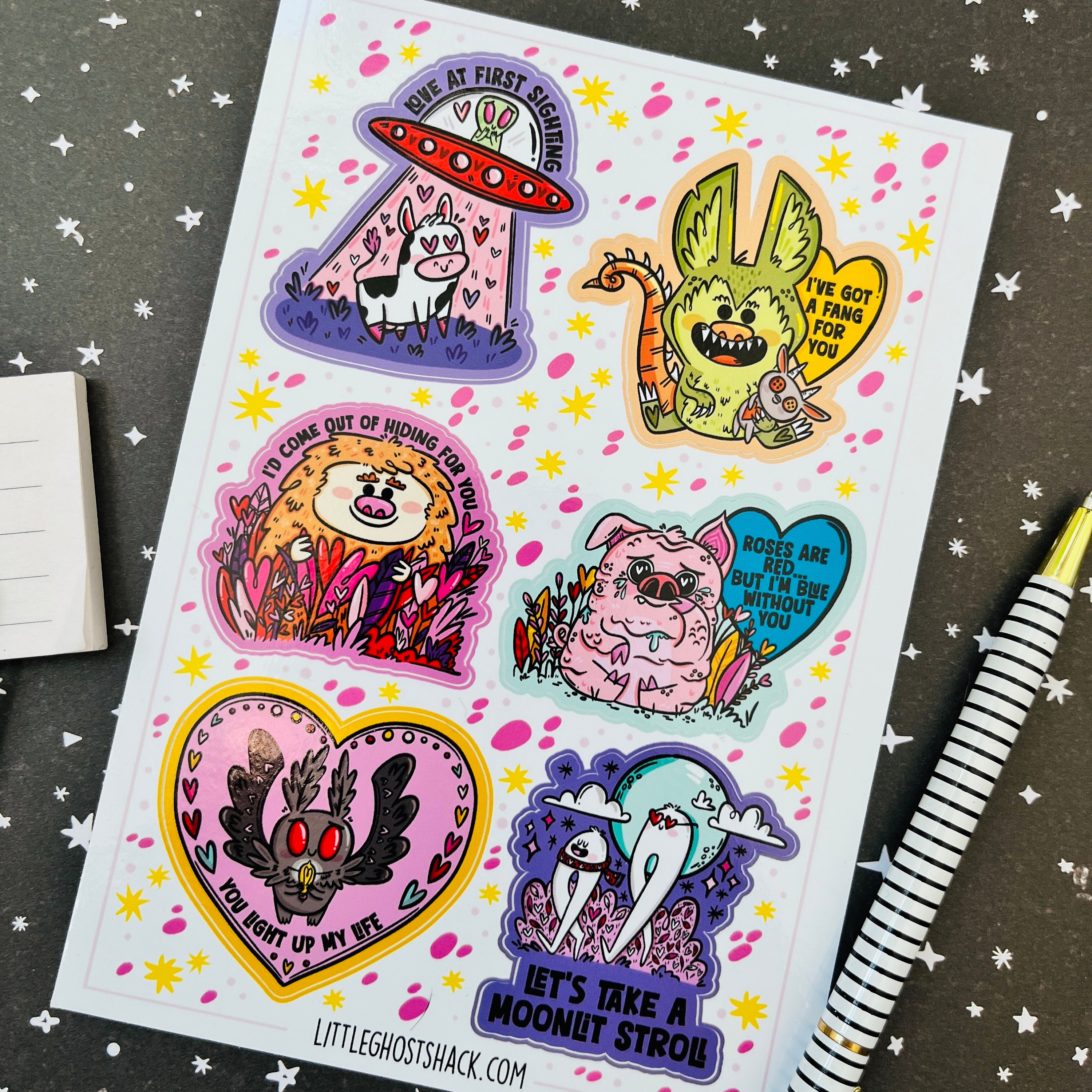 Cryptid Love Sticker Sheet - Valentine Cryptids - Etsy