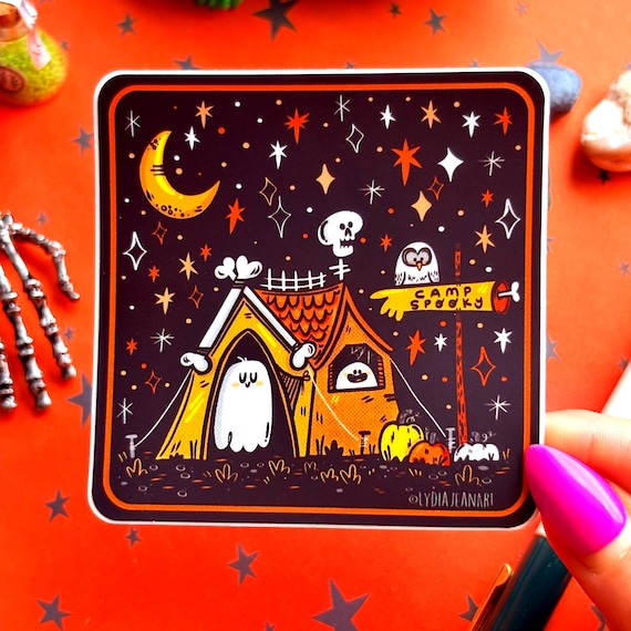 Summerween Sticker | Halloween Camp | Halloween Sticker | Summer Camp Sticker | Hot Ghoul Summer Decal | Original Art By - Lydia Jean Art