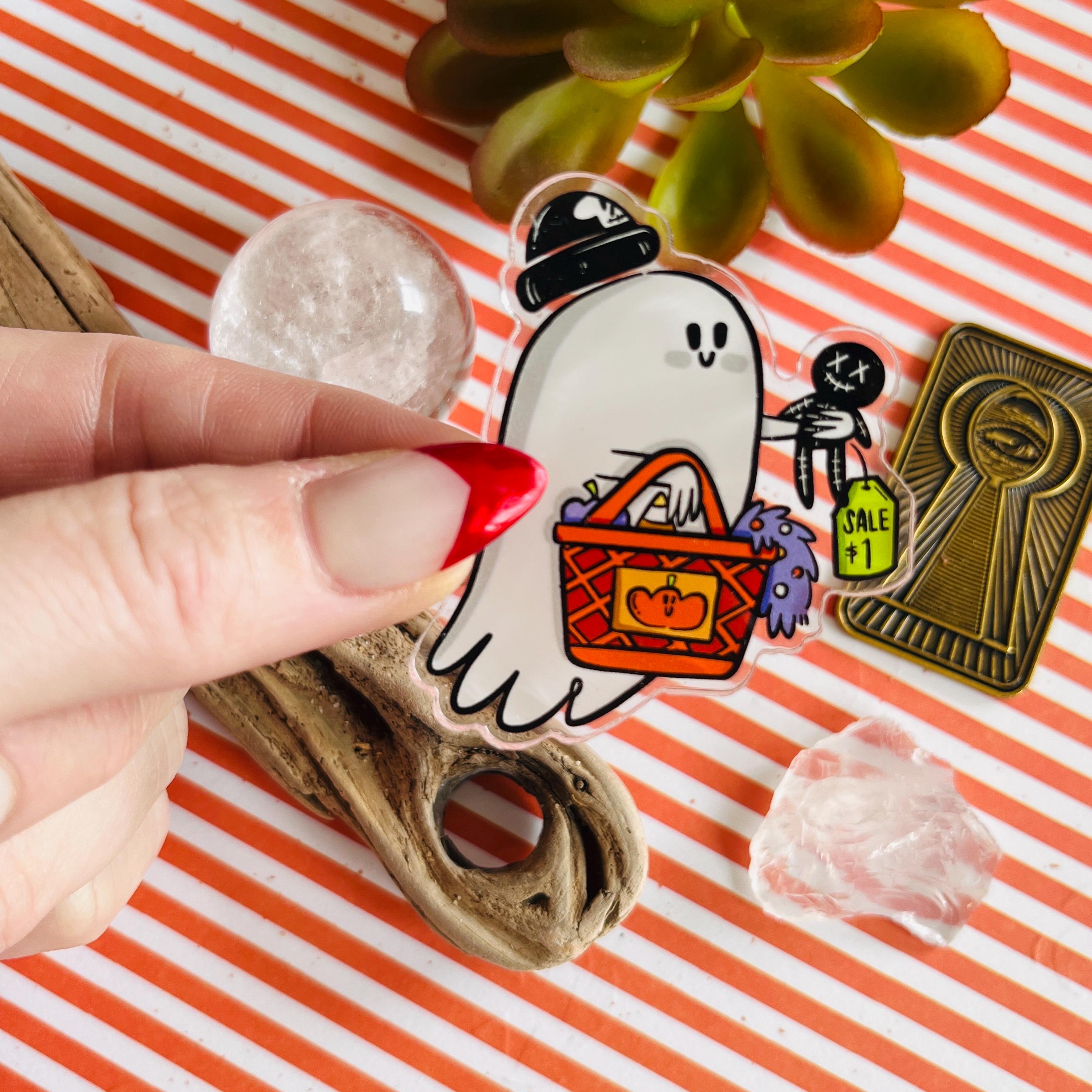ハロウィンゴーストアクリルマグネット：Spooky Haul Design - Etsy 日本