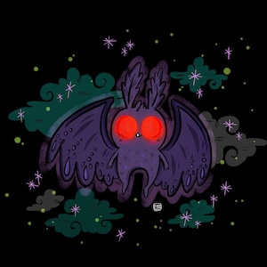 Mothman Art Print for Cryptid Lovers | Halloween Art | Halloween Illustration