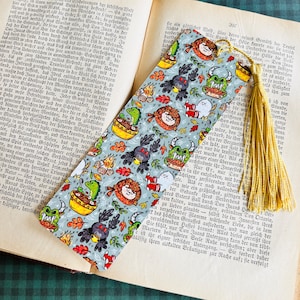 Fall Cryptids Bookmark | Cryptid Art | Halloween Page Marker | Bookmark with Tassel | Mothman Bookmark | Gift for Book Lovers
