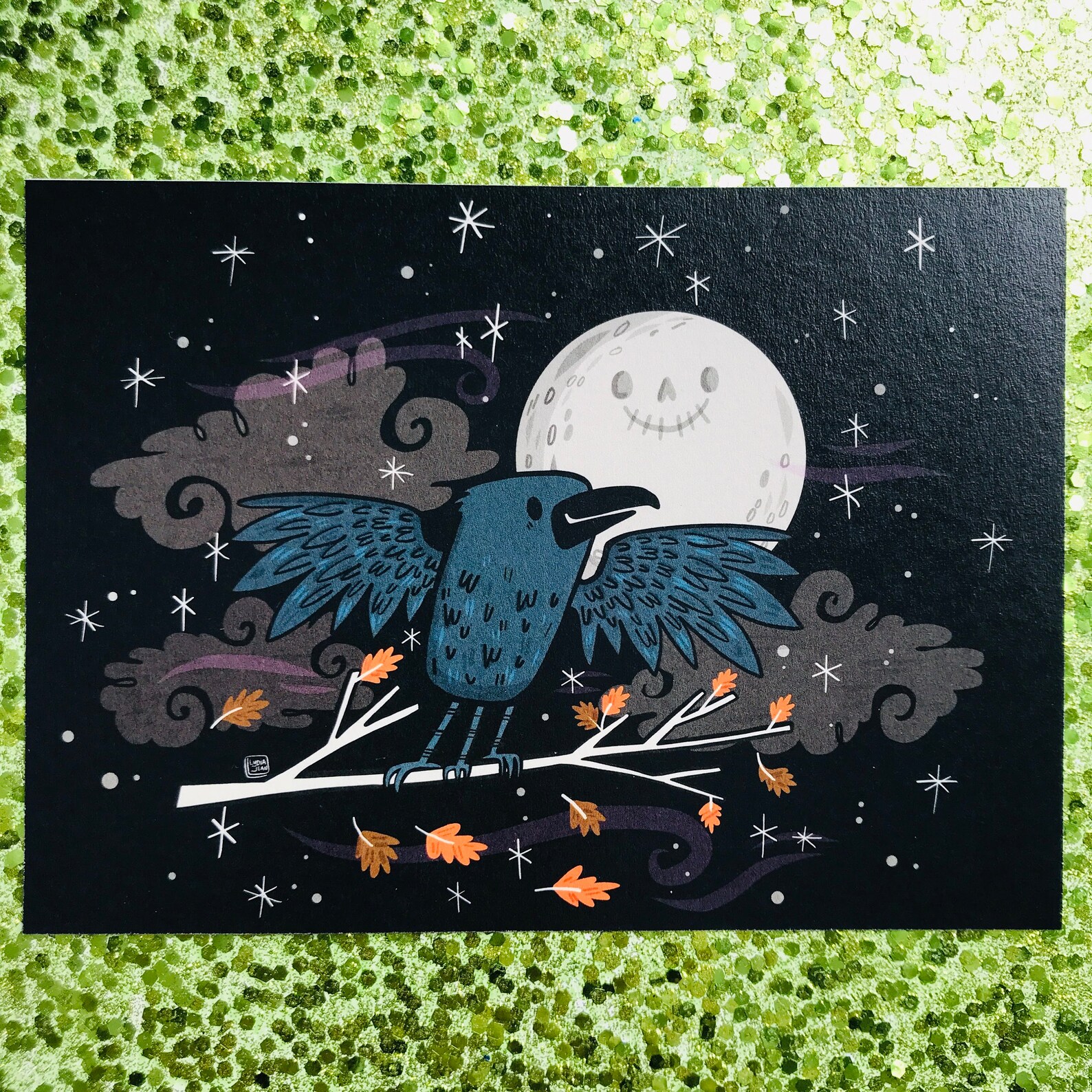 Crow Yokai Art Print for Halloween Lovers Halloween Art | Etsy