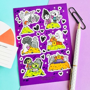 Folha de adesivos Valloween para planejadores ou cartas de correspondência