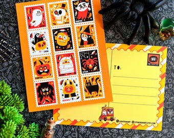 Vykortsset med Haunted Hollow för Postcrossing - Originalkonst av Lydia Jean Art