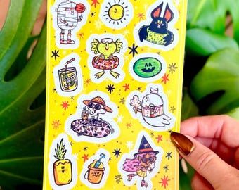 Summerween Sticker Sheet: Spooky Halloween Summer Art