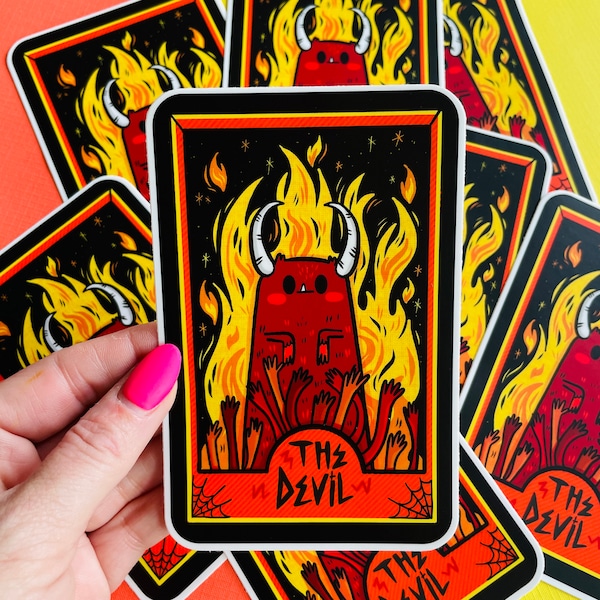 Jumbo Devil Tarot Card Vinyl Sticker