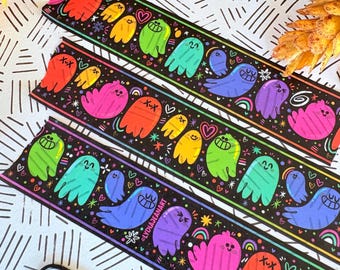 Rainbow Ghost Washi Tape: Halloween Washi Tape - Original Art By Lydia Jean Art