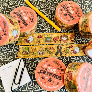 Fall Cryptids Washi Tape - Crafting Tape - Tape for Journaling