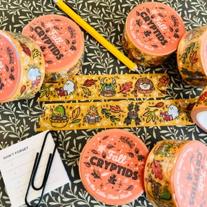 Fall Cryptids Washi Tape - Crafting Tape - Tape voor logboeken