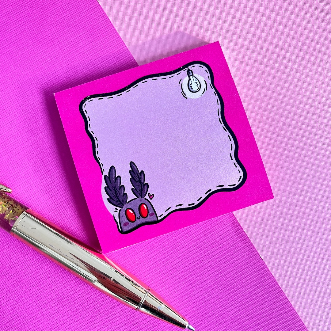 Mothman Cryptid Sticky Notepad | Mothman Notepad | Sticky Notes ...
