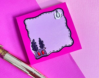Mothman Art Sticky Notepad | Cryptidcore Post-it Notes