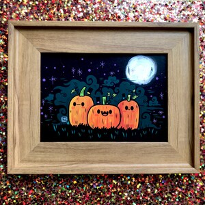 Pumpkin Patch Art Print | Cute Halloween Illustration - Etsy